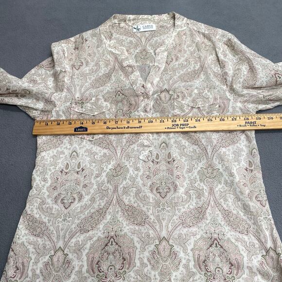 Carve Designs Organic Cotton Lightweight Sheer Long Sleeve Top M Paisley Boho - Picture 11 of 15